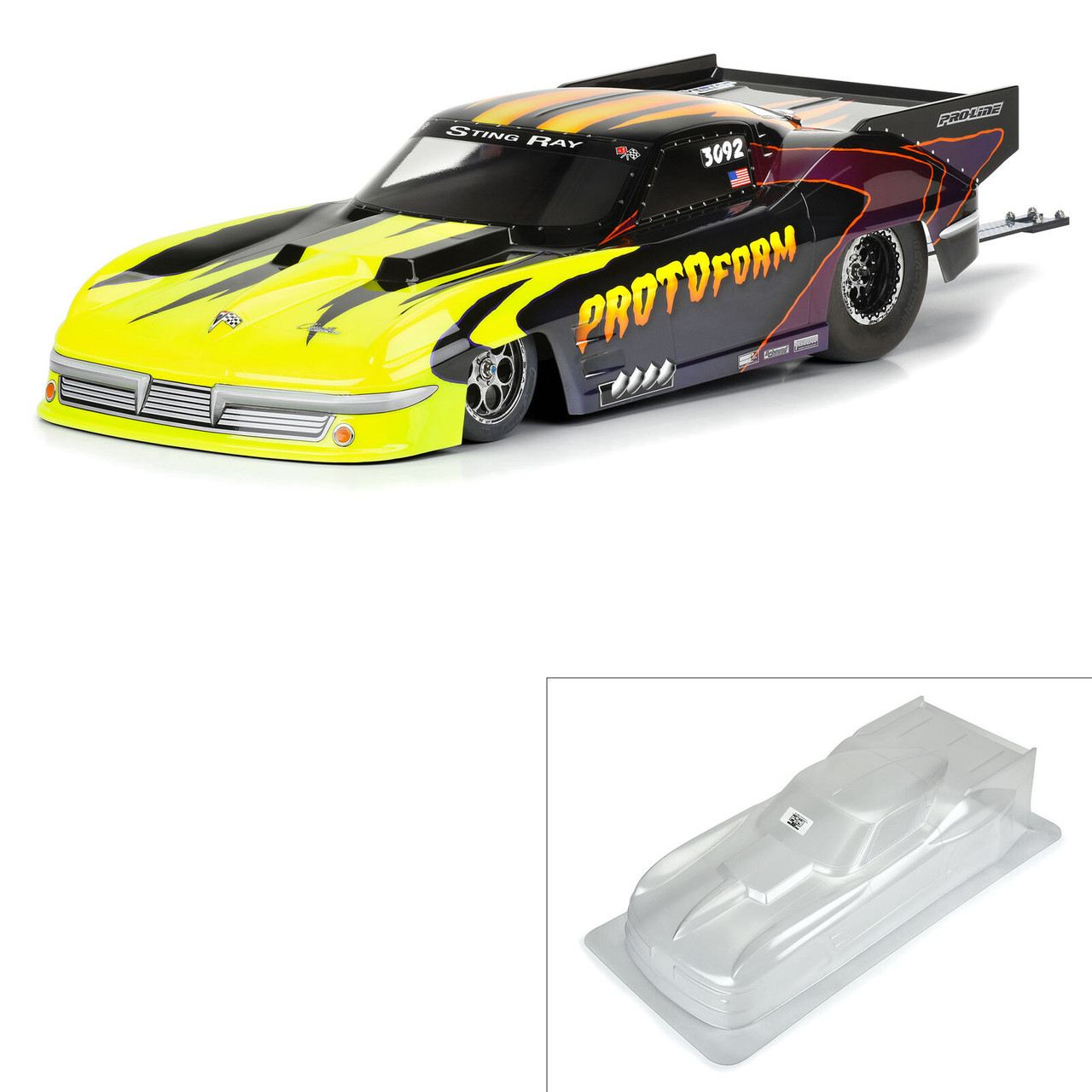 Protoform 1/10 1963 Chevrolet Corvette Stingray Pro Mod Clear Body