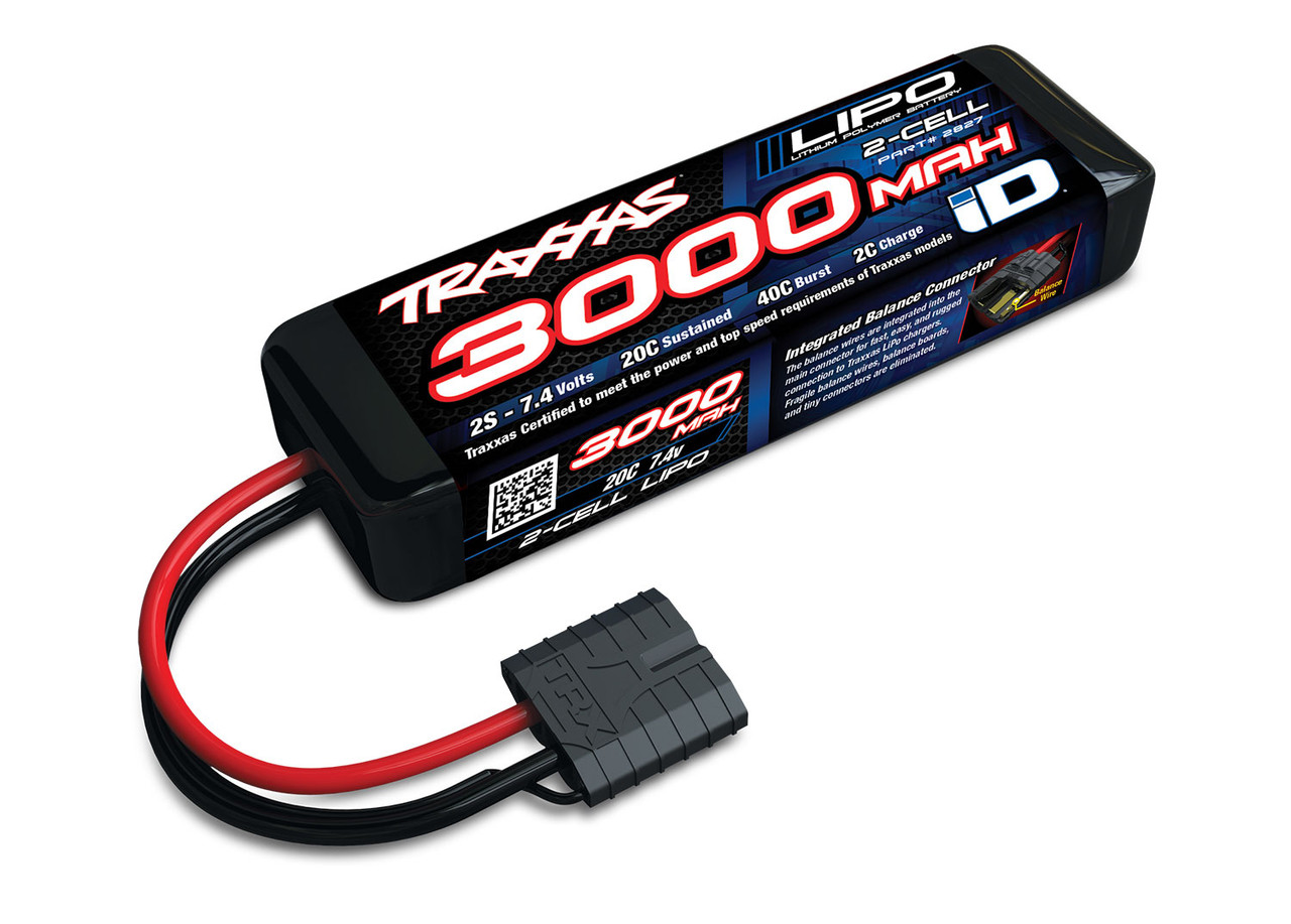 Traxxas 2S 3000mah 7.4v 2-Cell LiPo Battery with Traxxas Connector