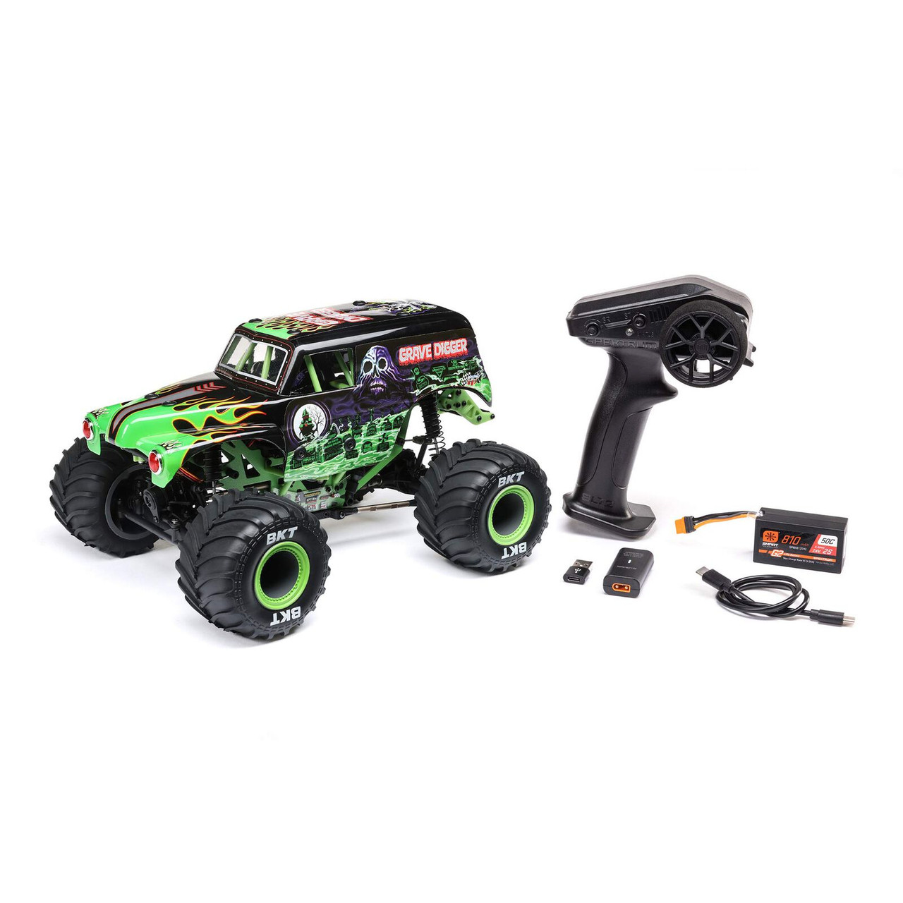 ホビーラジコン LOSI MINI LMT 4X4 Grave Digger RTR Losi 1/18 Mini LMT 4X4 Brushed Monster Truck RTR, Grave Digger
