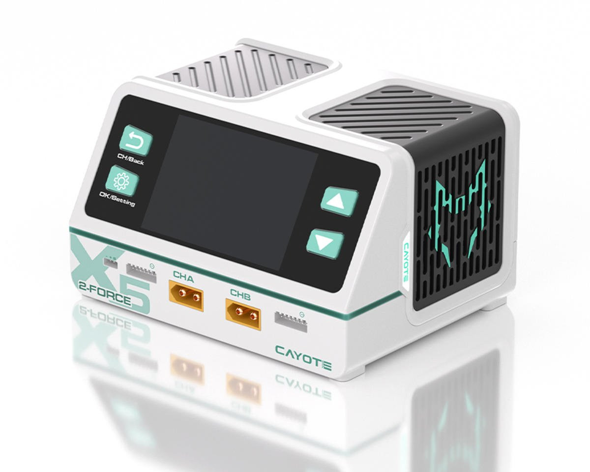 Cayote 2-Force X5 Racing Dual Battery Charger w/XT90 Charge Lead