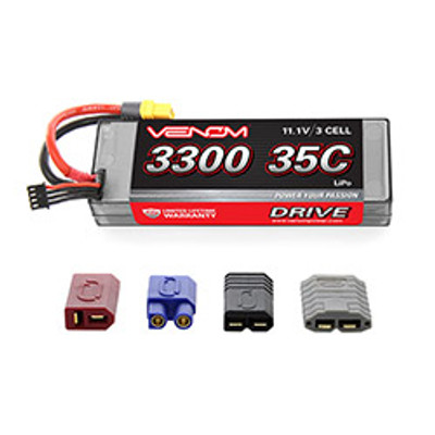 VENOM DRIVE LiPo 3S 11.1V 3300mah 35C Hardcase Lipo with Universal Plug