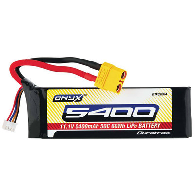 Duratrax Onyx 3S 11.1V 5400mAh 50C Soft Case LiPo - XT90 Duratrax Onyx 3S 11.1V 5400mAh 50C Soft Case LiPo - XT90