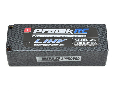 ProTek RC 4S 100C Silicon Graphene HV LCG LiPo Battery (15.2V/5600mAh) w/5mm Connector (ROAR Approved) ProTek RC 4S 100C Silicon Graphene HV LCG LiPo Battery (15.2V/5600mAh) w/5mm Connector (ROAR Approved)