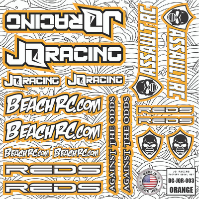 DG Designs JQ Racing Decal Sheet (Orange)