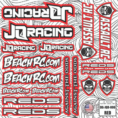 DG Designs JQ Racing Decal Sheet (Red) (DG-JQR006) DG Designs JQ Racing Decal Sheet (Red) (DG-JQR006)