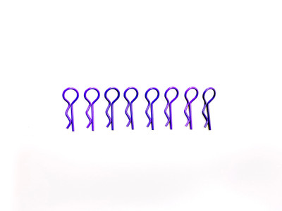 Assault RC Light Weight Bent Body Clips (Purple) (8pk) Assault RC Light Weight Bent Body Clips (Purple) (8pk)
