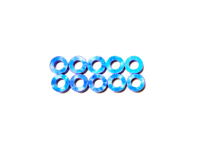 Assault RC Revolver M3x2mm Ball Stud Washer Set (Blue) (10)