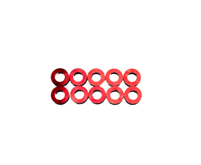 Assault RC Revolver M3x2mm Ball Stud Washer Set (Red) (10)