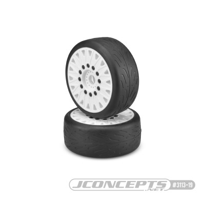 JConcepts Speed Fangs Belted Tire Pre-Mounted w/Cheetah Speed-Run Wheel (White) (JCO3113-19) JConcepts Speed Fangs Belted Tire Pre-Mounted w/Cheetah Speed-Run Wheel (White) (JCO3113-19)