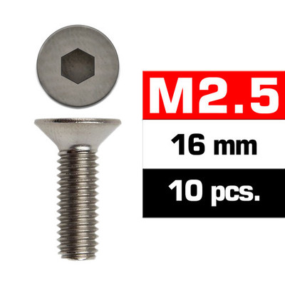 Ultimate Racing M2.5X16MM Flat Head Screws (10 PCS) (UR1612516) Ultimate Racing M2.5X16MM Flat Head Screws (10 PCS) (UR1612516)