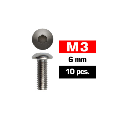 Ultimate Racing M3X6MM Button Head Screws (10 PCS) (UR162306) Ultimate Racing M3X6MM Button Head Screws (10 PCS) (UR162306)