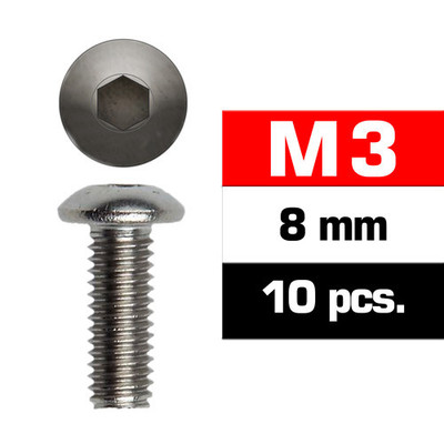 Ultimate Racing M3X8MM Button Head Screws (10 PCS) Ultimate Racing M3X8MM Button Head Screws (10 PCS)