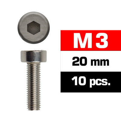 Ultimate Racing M3X20MM Cap Head Screws (10 PCS) Ultimate Racing M3X20MM Cap Head Screws (10 PCS)