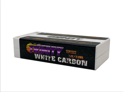 Trinity White Carbon 7.4V 4300MAH 130C Shorty W/ 5MM B. Trinity White Carbon 7.4V 4300MAH 130C Shorty W/ 5MM B.