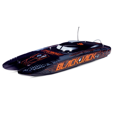 Pro Boat Blackjack 42" 8S Brushless Catamaran RTR: Black/Orange Pro Boat Blackjack 42" 8S Brushless Catamaran RTR: Black/Orange