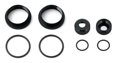Team Associated 16mm Shock Collar and Seal Retainer Set, black Team Associated 16mm Shock Collar and Seal Retainer Set, black