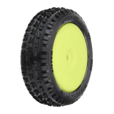 Pro-Line 1/18 Wedge Front Carpet Mini-B Tires Mounted 8mm Yellow Wheels (2) (PRO829812) Pro-Line 1/18 Wedge Front Carpet Mini-B Tires Mounted 8mm Yellow Wheels (2) (PRO829812)
