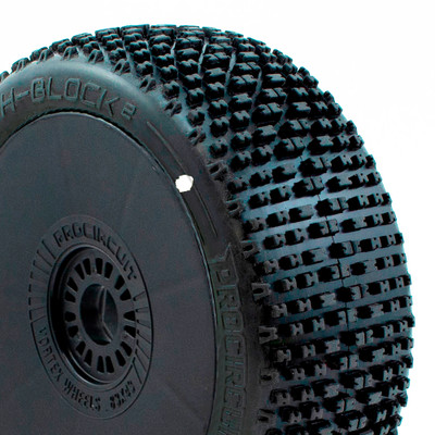 ProCircuit H-Block V2 Buggy Tires (C1) Super Soft - Pre-Mounted (Black) (2) (w/Yellow & White Wheel Dots)