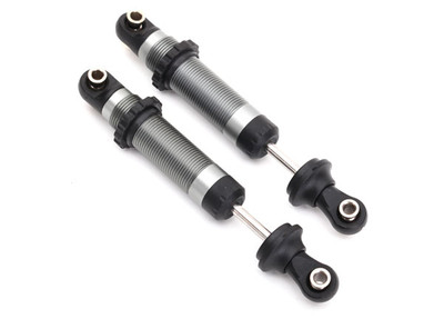 Shocks, GTS, silver aluminum (assembled with spring retainers) (2)
Shocks, GTS, silver aluminum (assembled with spring retainers) (2)
