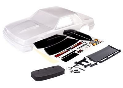 Traxxas 5.0 Mustang Body for Drag Slash clear and comes with stickers