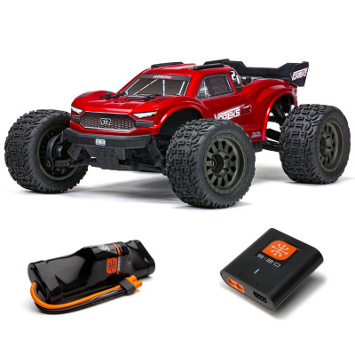 ARRMA 1/10 VORTEKS 4X2 BOOST MEGA 550 Brushed Stadium Truck RTR with Battery & Charger, Red