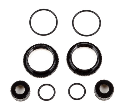Team Associated 13mm Shock Collar & Seal Retainer Set (Black)