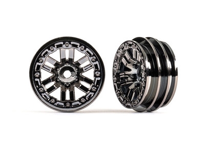 Traxxas Wheels, 1.0" (black chrome) Traxxas Wheels, 1.0" (black chrome)