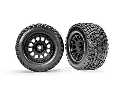 Tires & wheels, assembled, glued (XRT™ Race black wheels, Gravix™ tires, foam inserts) (left & right)
Tires & wheels, assembled, glued (XRT™ Race black wheels, Gravix™ tires, foam inserts) (left & right)