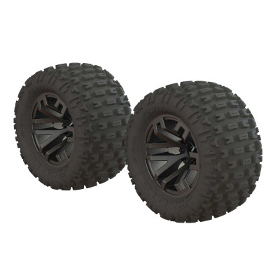 Arrma Dboots 'Fortress MT' Tire Set Glued Gun Metal (2) Arrma Dboots 'Fortress MT' Tire Set Glued Gun Metal (2)