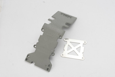 Skidplate, rear plastic (grey)/ stainless steel plate
 Skidplate, rear plastic (grey)/ stainless steel plate