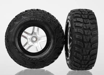 Tire & wheel assy, glued (S1 compound) (SCT Split-Spoke satin chrome, black beadlock wheel, Kumho tire, insert) (2) (4WD front/rear, 2WD rear only)
Tire & wheel assy, glued (S1 compound) (SCT Split-Spoke satin chrome, black beadlock wheel, Kumho tire, insert) (2) (4WD front/rear, 2WD rear only)