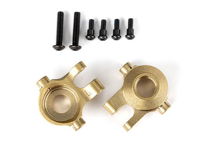 Steering blocks, brass (7 grams each) (left & right)/ 2.5x12mm BCS (with threadlock) (2)/ 2x6mm SS (with threadlock) (4)
Steering blocks, brass (7 grams each) (left & right)/ 2.5x12mm BCS (with threadlock) (2)/ 2x6mm SS (with threadlock) (4)