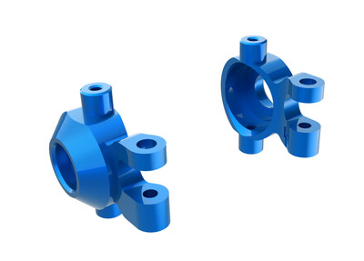 Steering blocks, 6061-T6 aluminum (blue-anodized) (left & right)/ 2.5x12mm BCS (with threadlock) (2)/ 2x6mm SS (with threadlock) (4)
Steering blocks, 6061-T6 aluminum (blue-anodized) (left & right)/ 2.5x12mm BCS (with threadlock) (2)/ 2x6mm SS (with threadlock) (4)