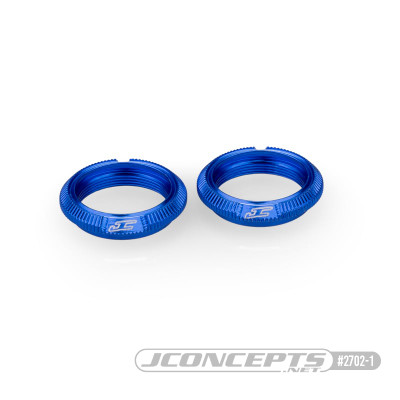 JConcepts Team Associated Fin Aluminum 13mm Shock Collars (Blue) (2) JConcepts Team Associated Fin Aluminum 13mm Shock Collars (Blue) (2)