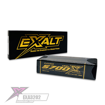 Exalt X-Rated 2S 135C Hardcase Shorty Lipo Battery (7.4V/5700mAh) w/5mm Bullets