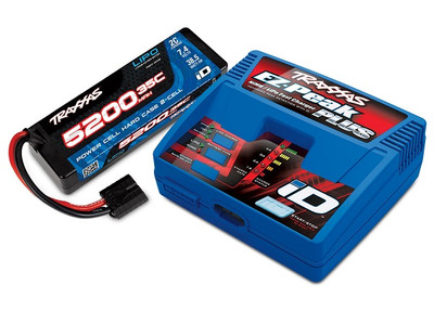 Traxxas EZ-Peak Battery/Charger completer pack iD charger and 5200mAh 7.4V 2-cell 35C LiPo Hardpack Battery Traxxas EZ-Peak Battery/Charger completer pack iD charger and 5200mAh 7.4V 2-cell 35C LiPo Hardpack Battery