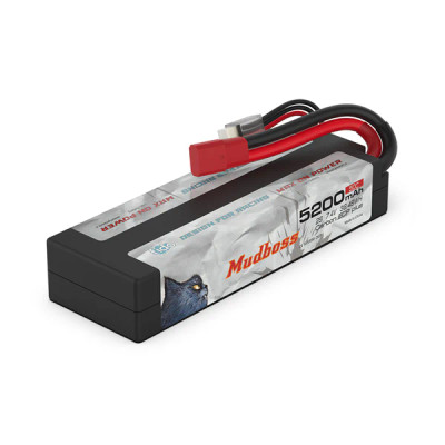 Fido LipoMaxx RC Racing Lipo Battery 5200mAh 2S 7.4V 50C Mudboss Pack W/T-Plug