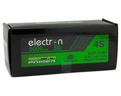 EcoPower "Electron" 4S 50C Intelligent LiPo Battery w/EC5 Connector (14.8V/5000mAh) (Arrma™ & Losi™ 4S vehicles, SCX6 )