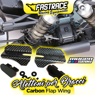 FasTrace "Flap Wing" Carbon Fiber Arm Stabilizers for Mugen MBX8 MBX7R FasTrace "Flap Wing" Carbon Fiber Arm Stabilizers for Mugen MBX8 MBX7R