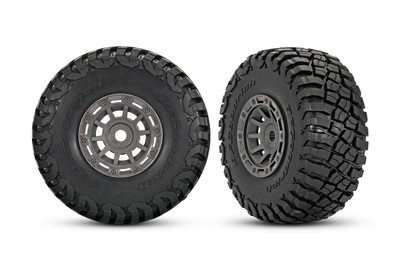Traxxas 1.4" Gray Wheels w/ BFG Mud-Terrain Tires (2) Traxxas 1.4" Gray Wheels w/ BFG Mud-Terrain Tires (2)