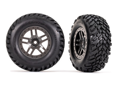 Traxxas Paddle Tires w/SCT Split Spoke Rear Wheel (2) - BeachRC.com