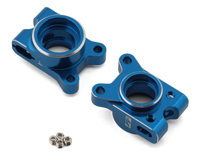 Team Associated RC10B7 Factory Team Aluminum Rear Hub Set (Blue) (2) (-4mm)