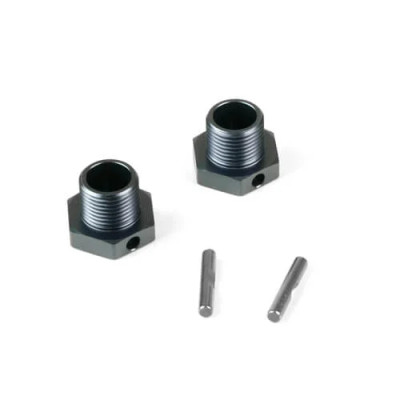 Tekno RC Wheel Hubs (+1mm offset, 17mm, gun metal ano, w/pins, 2pcs)