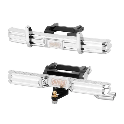 INJORA CNC Aluminum Front Rear Bumper with Dual Exhaust for 1/18 TRX4M High Trail F150