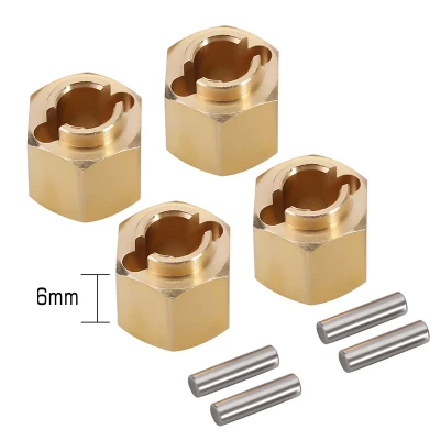 INJORA 4PCS 6mm Brass Wheel Hex Hub Extenders for 1/18 TRX4M Upgrade (4M-02)