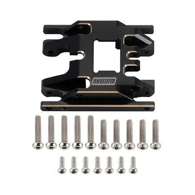 INJORA 53g/pcs Brass Skid Plate Transmission Mount for 1/18 TRX4M (Black)