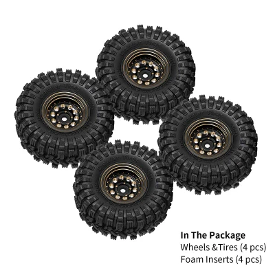 INJORA 1.0" 58*24mm -2.65mm Offset Brass Wheel Set for Micro Crawlers (4)
