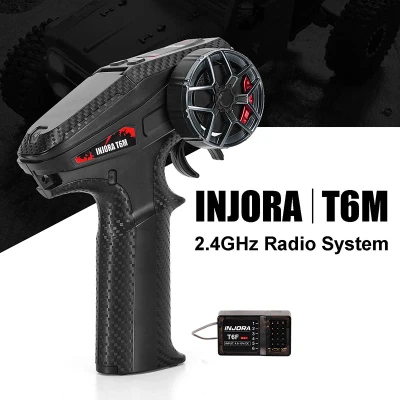 INJORA T6M 2.4GHz Transmitter with 6CH Receiver for 1/24 1/18 RC Cars