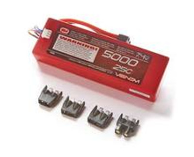 VENOM LiPo 2S 7.4V 5000mAh 25C Hardcase Uni Plug System (VNR1558) VENOM LiPo 2S 7.4V 5000mAh 25C Hardcase Uni Plug System (VNR1558)