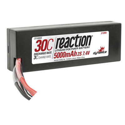 DYNAMITE Reaction 7.4V 5000mAh 2S 30C LiPo Hard Case:Deans DYNAMITE Reaction 7.4V 5000mAh 2S 30C LiPo Hard Case:Deans